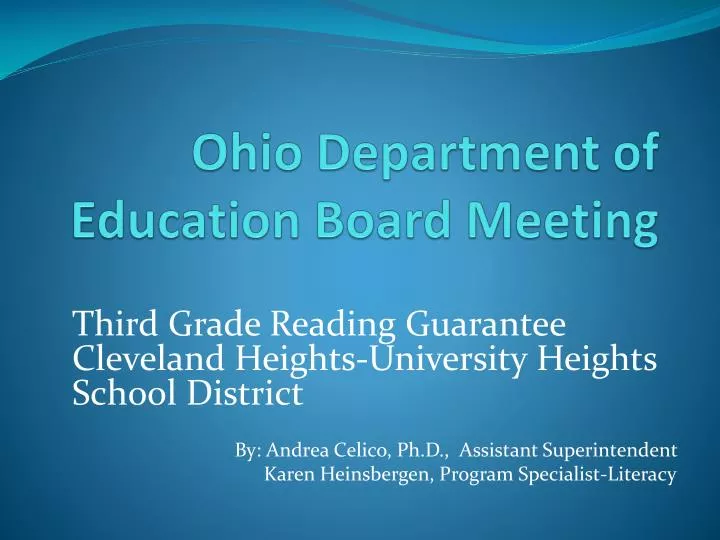 ohio department of education board meeting