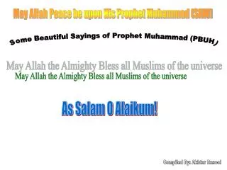 Some Beautiful Sayings of Prophet Muhammad (PBUH)