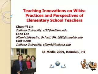Teaching Innovations on Wikis: Practices and Perspectives of Elementary School Teachers