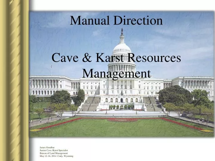 manual direction cave karst resources management