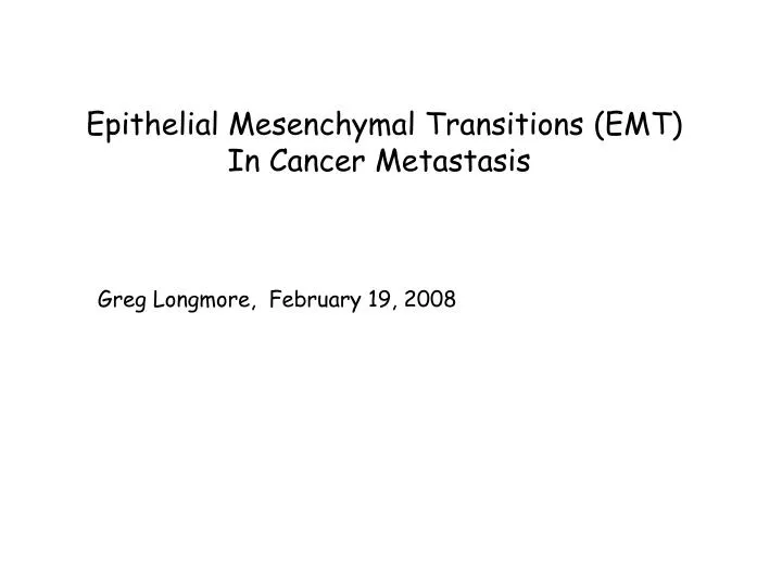 epithelial mesenchymal transition ppt