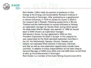 Rien Herber (1954) holds the position of professor in Geo