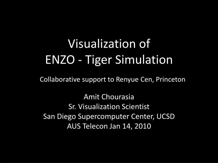 visualization of enzo tiger simulation