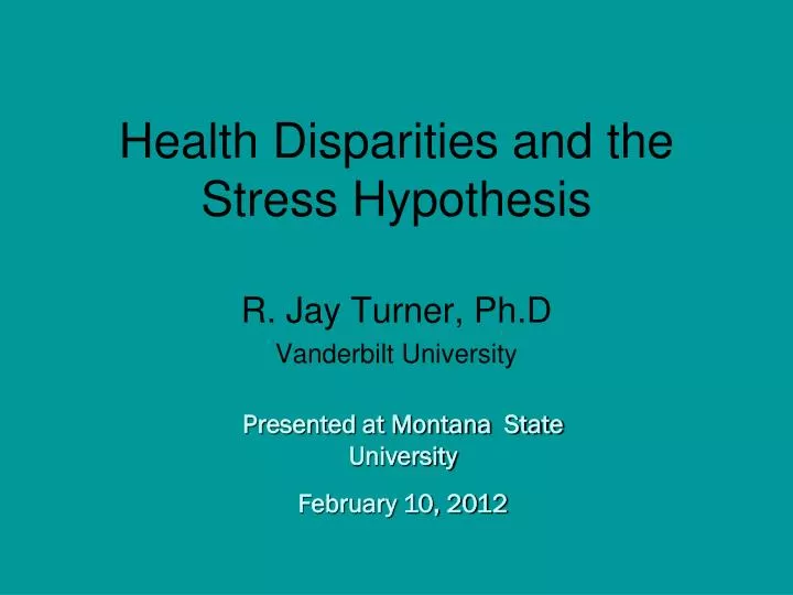 health disparities and the stress hypothesis