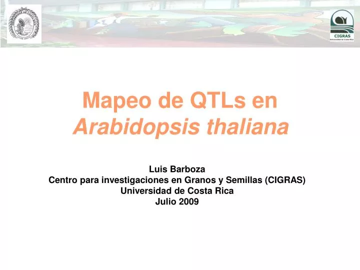 mapeo de qtls en arabidopsis thaliana