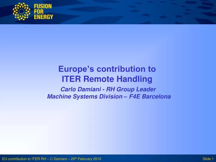 europe s contribution to iter remote handling