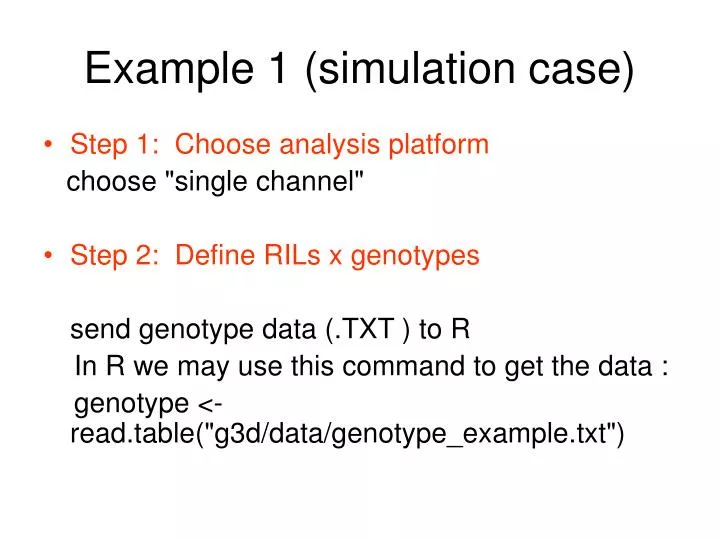 example 1 simulation case