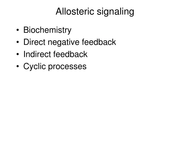 allosteric signaling