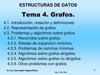 estructuras de datos tema 4 grafos