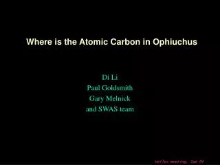 Where is the Atomic Carbon in Ophiuchus