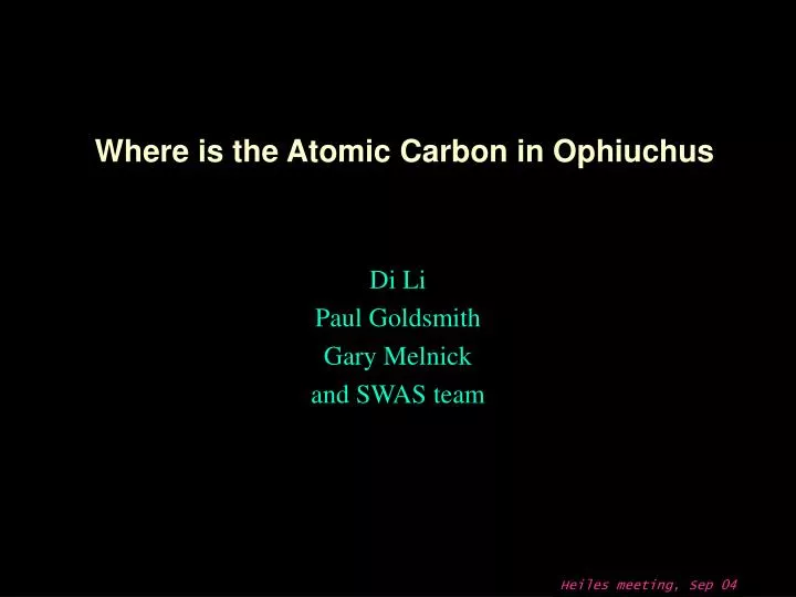 where is the atomic carbon in ophiuchus
