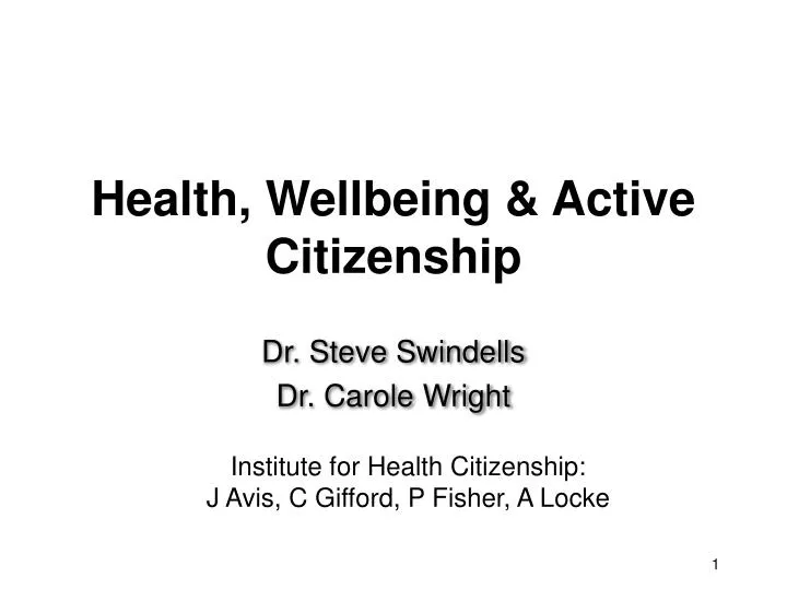 health wellbeing active citizenship