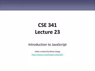 CSE 341 Lecture 23