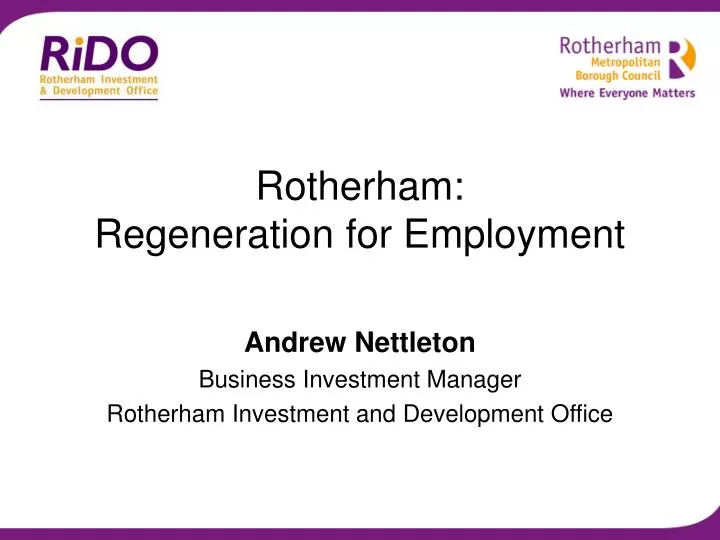 rotherham regeneration for employment