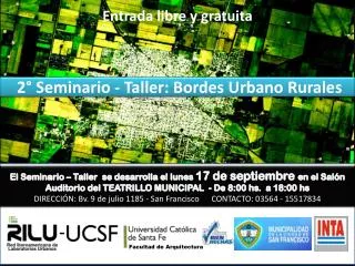 2 ° Seminario - Taller: Bordes Urbano Rurales