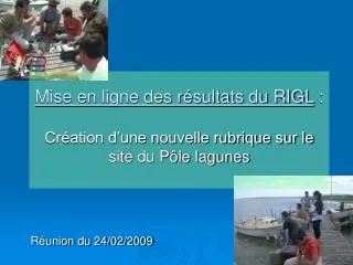 mise en ligne des r sultats du rigl cr ation d une nouvelle rubrique sur le site du p le lagunes
