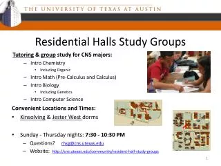 Residential Halls Study Groups