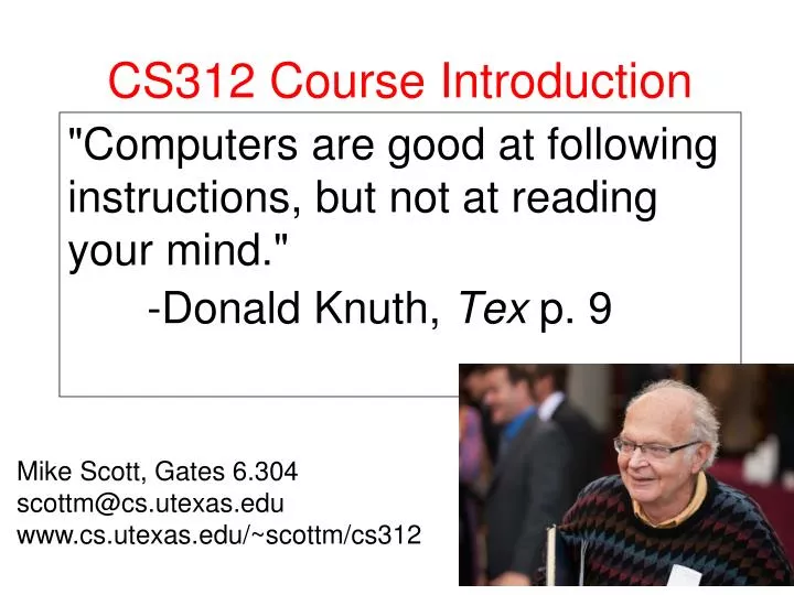 cs312 course introduction