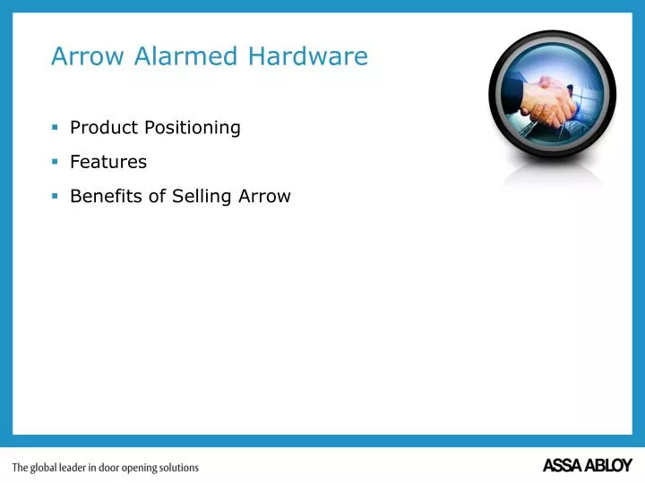 arrow alarmed hardware