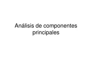 an lisis de componentes principales