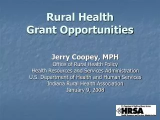 Rural Health Grant Opportunities