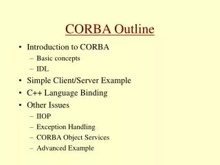CORBA Outline
