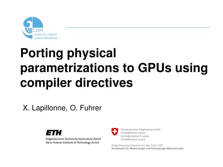 porting physical parametrizations to gpus using compiler directives