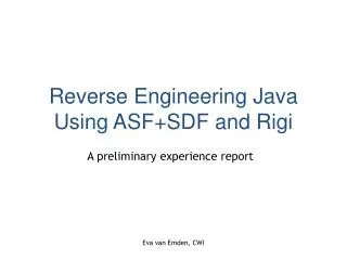 Reverse Engineering Java Using ASF+SDF and Rigi