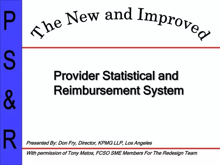 provider statistical and reimbursement system