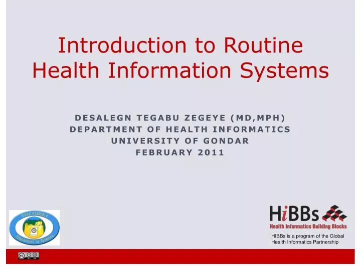 introduction to routine health information systems