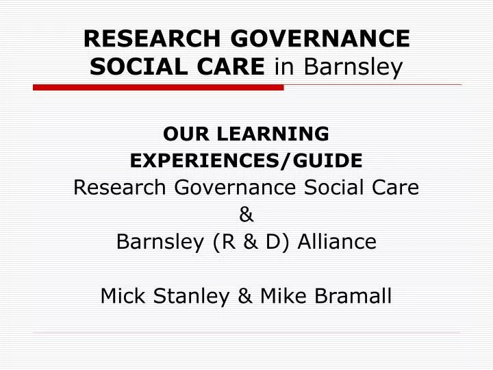 research governance social care in barnsley