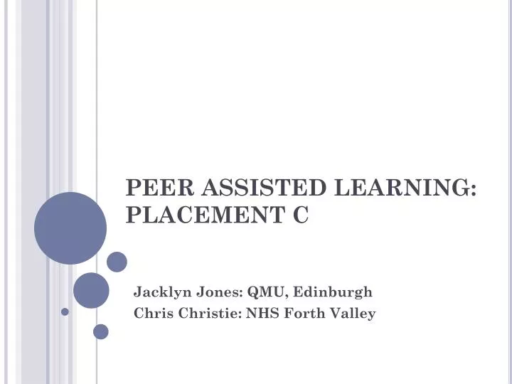 peer assisted learning placement c