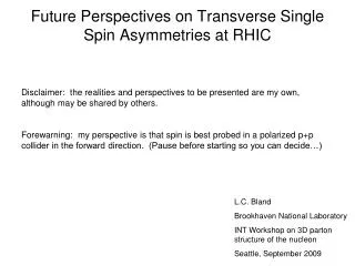 Future Perspectives on Transverse Single Spin Asymmetries at RHIC