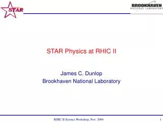STAR Physics at RHIC II