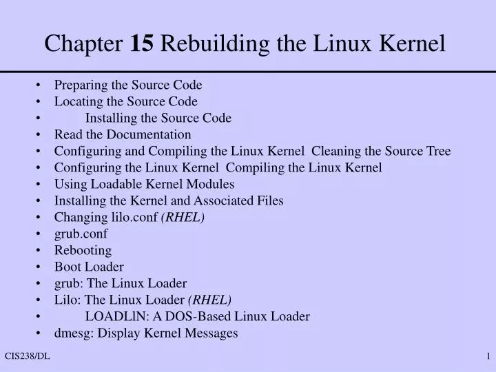 chapter 15 rebuilding the linux kernel