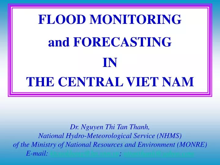 flood monitoring and forecasting in the central viet nam