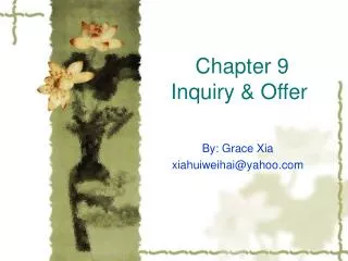 chapter 9 inquiry offer