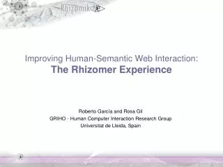 Improving Human-Semantic Web Interaction: The Rhizomer Experience
