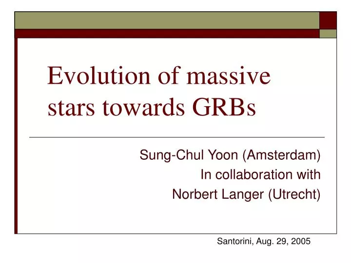 evolution of massive stars towards grbs