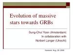 Understanding the Evolution of Massive Stars Leading to Gamma-Ray Bursts - slide 1