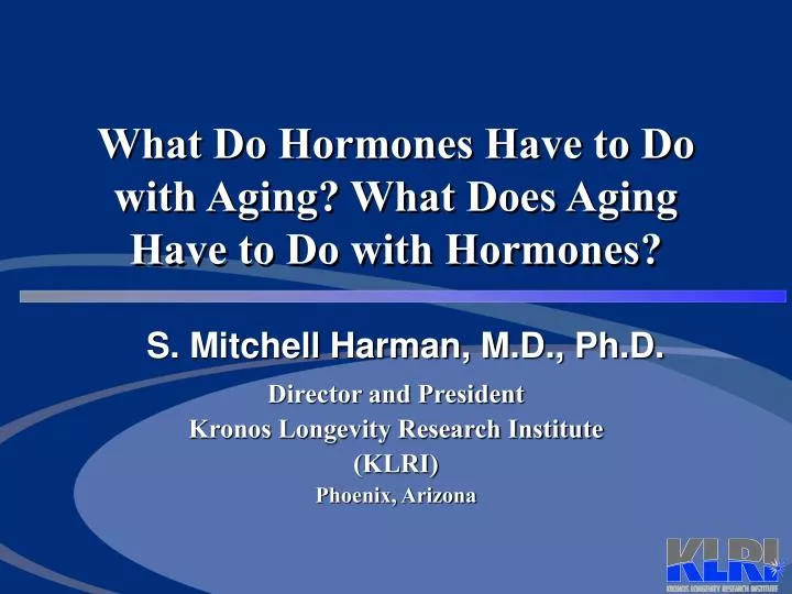 what do hormones have to do with aging what does aging have to do with hormones