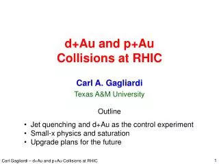 d au and p au collisions at rhic
