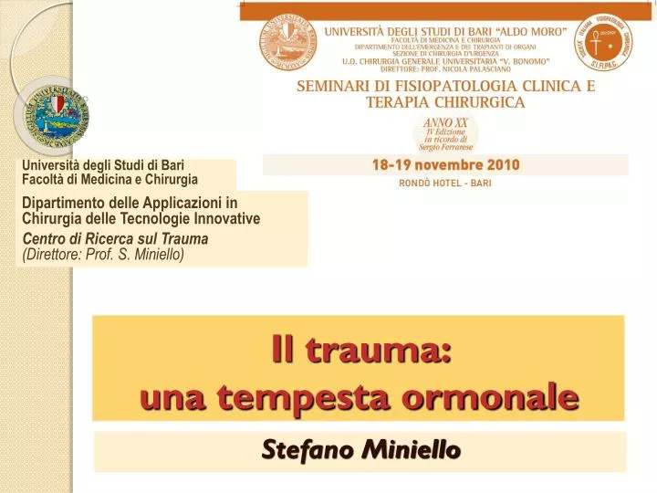 il trauma una tempesta ormonale