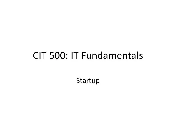 cit 500 it fundamentals