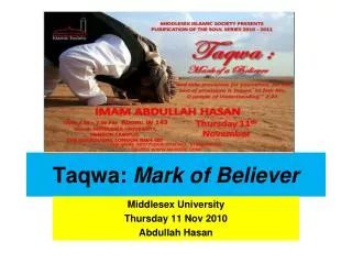Taqwa: Mark of Believer