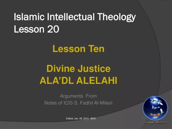 islamic intellectual theology lesson 20
