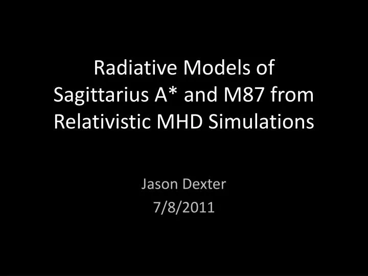 radiative models of sagittarius a and m87 from relativistic mhd simulations