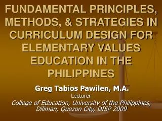 Greg Tabios Pawilen, M.A. Lecturer