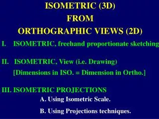 ISOMETRIC (3D) FROM ORTHOGRAPHIC VIEWS (2D)
