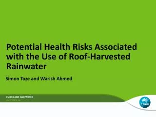Potential Health Risks Associated with the Use of Roof-Harvested Rainwater